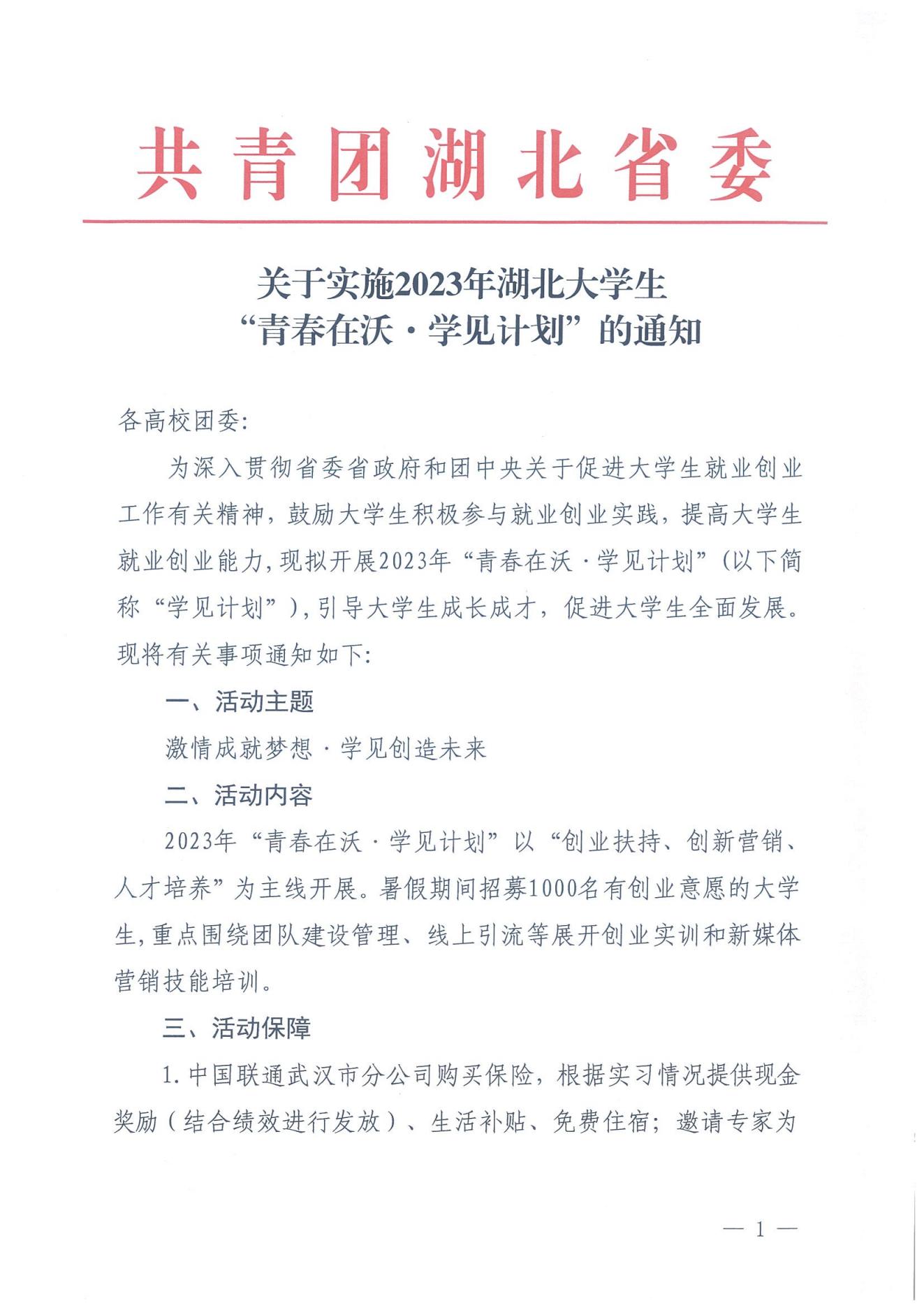 武汉联通2023年湖北大学生“青春在沃•学见计划”招聘正式启动！